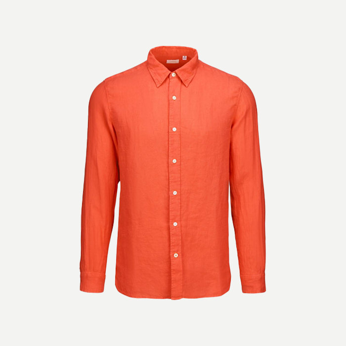 Camisa M/L de Lino Amalfi - Orange