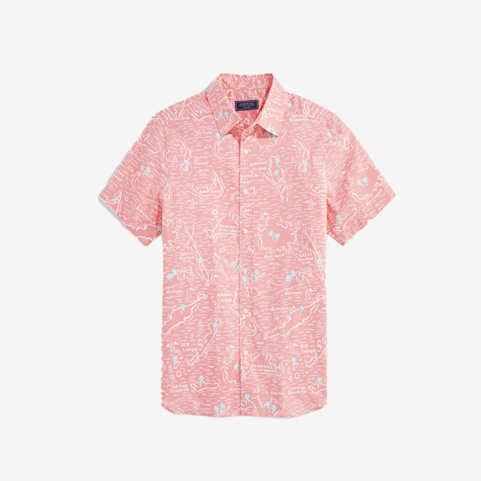 Camisa M/C Cotton Short-Sleeve Island Maps Shirt