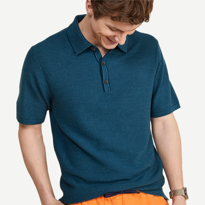 Camisa On-The-Go Wool Performance Polo Azul