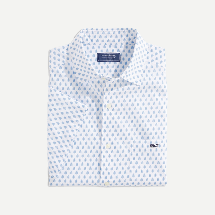 Camisa de popelina elástica de manga corta