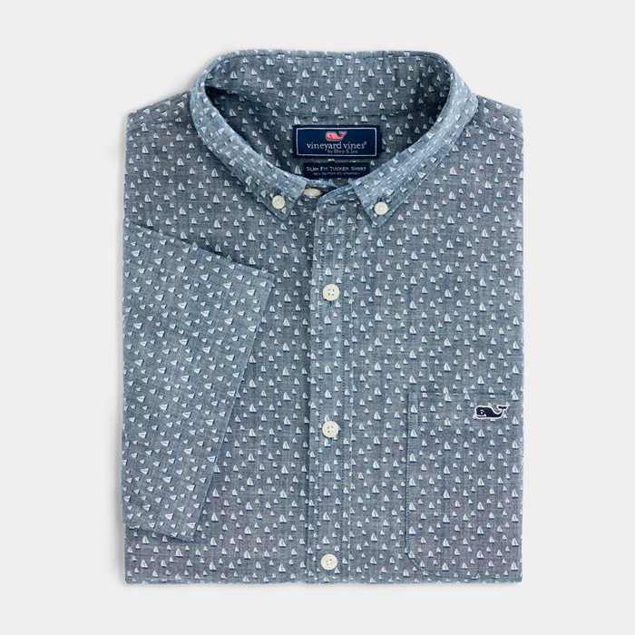 Camisa M/C Slim Fit Strong Breeze Chambray Tucker