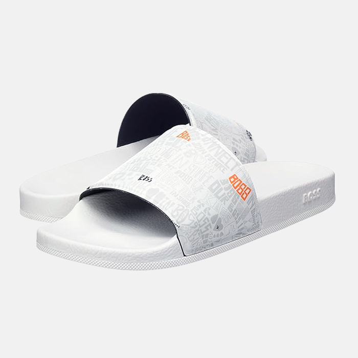 Chancleta BOSS - Bay_It_Slid_Fwpr White