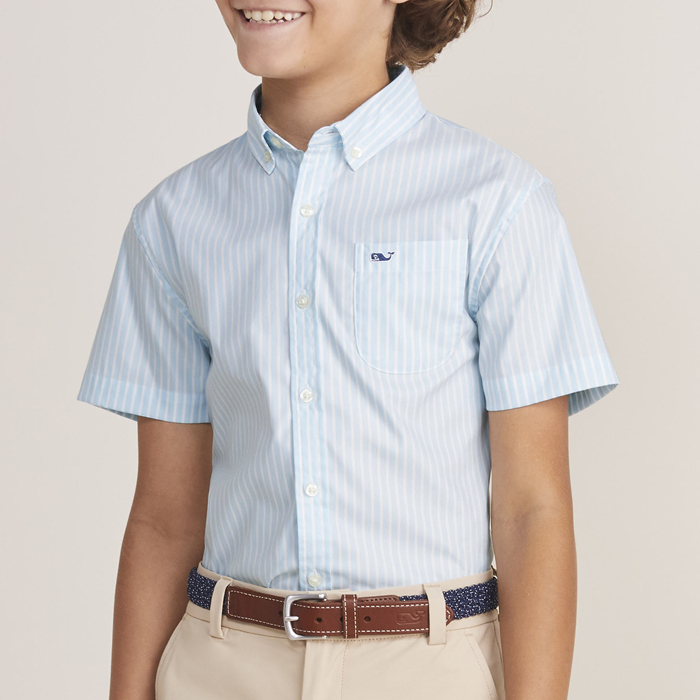 Camisa M/C Boys' On-The-Go brrrº Short-Sleeve Striped Shirt