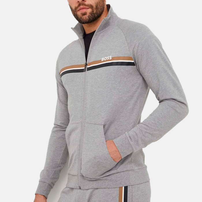 Sudadera BOSS de algodón Gris con estampado