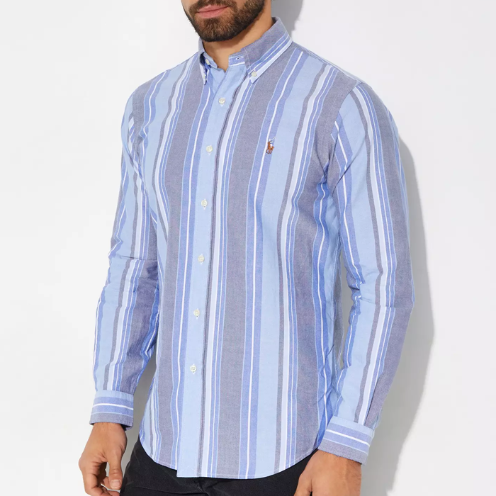 Camisa M/L Polo Cubdppcs-Long Sleeve-Sport Shirt Blue Multi