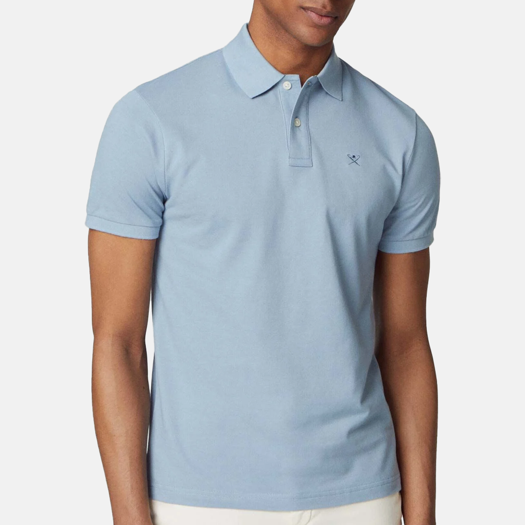 Camisa Sport - Hackett Polo Slim Fit Logo Airforce Blue