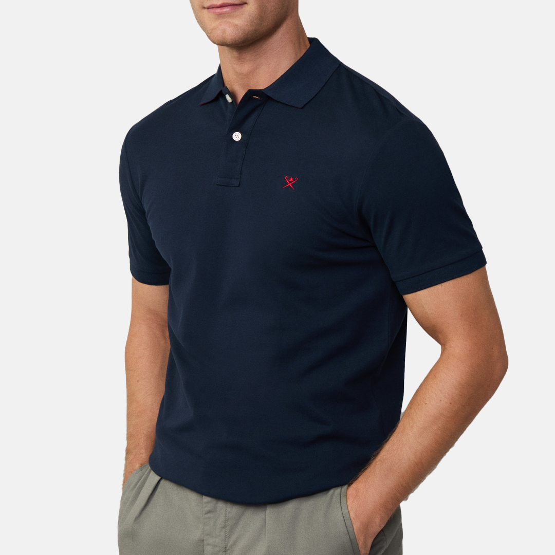 Camisa Sport - Hackett Polo Slim Fit Logo Azul Marino