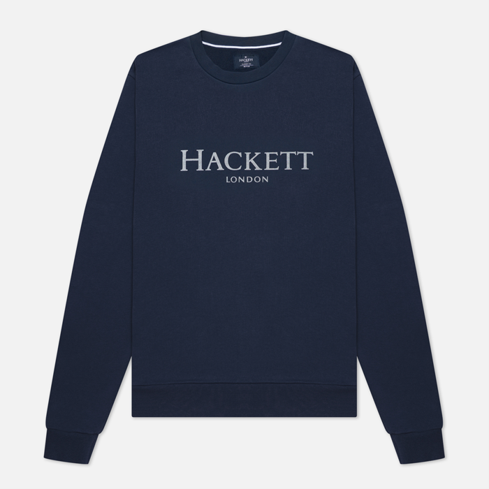 Sueter Hackett crew neck long sleeve sweater with logo Navy