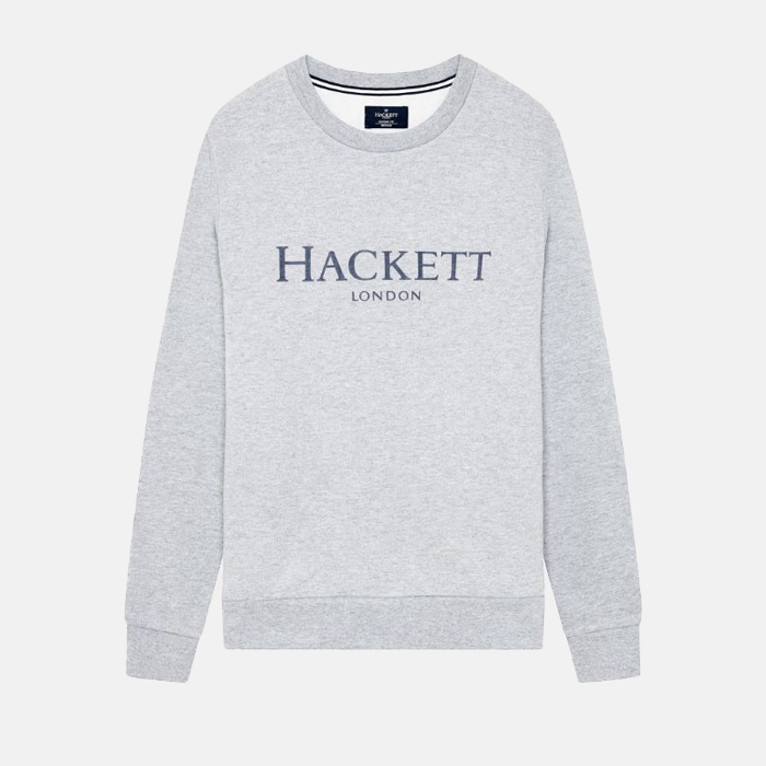 Sueter Hackett crew neck long sleeve sweater with logo Grey