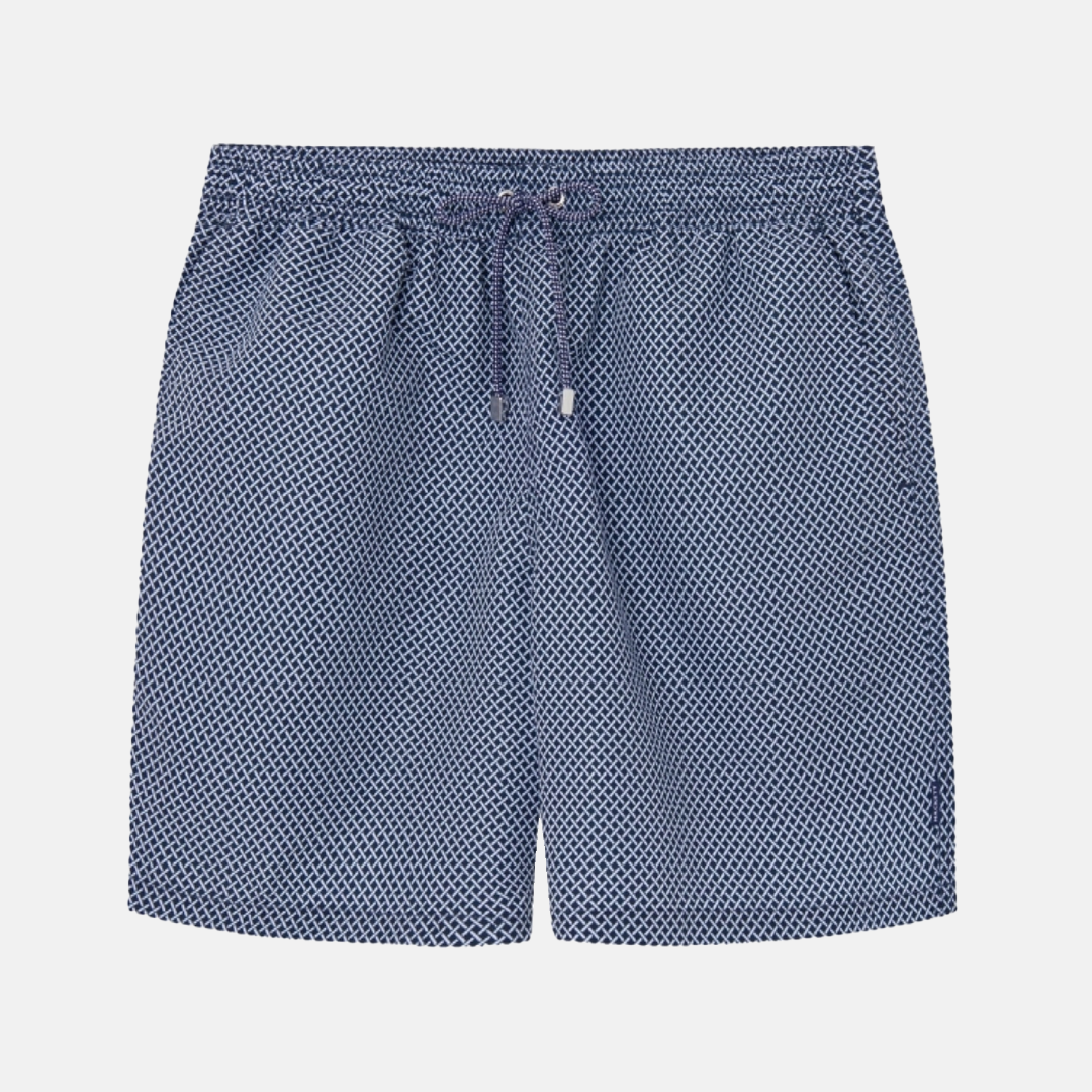 Calzoneta Hackett - Printed Button Closure Shorts Navy