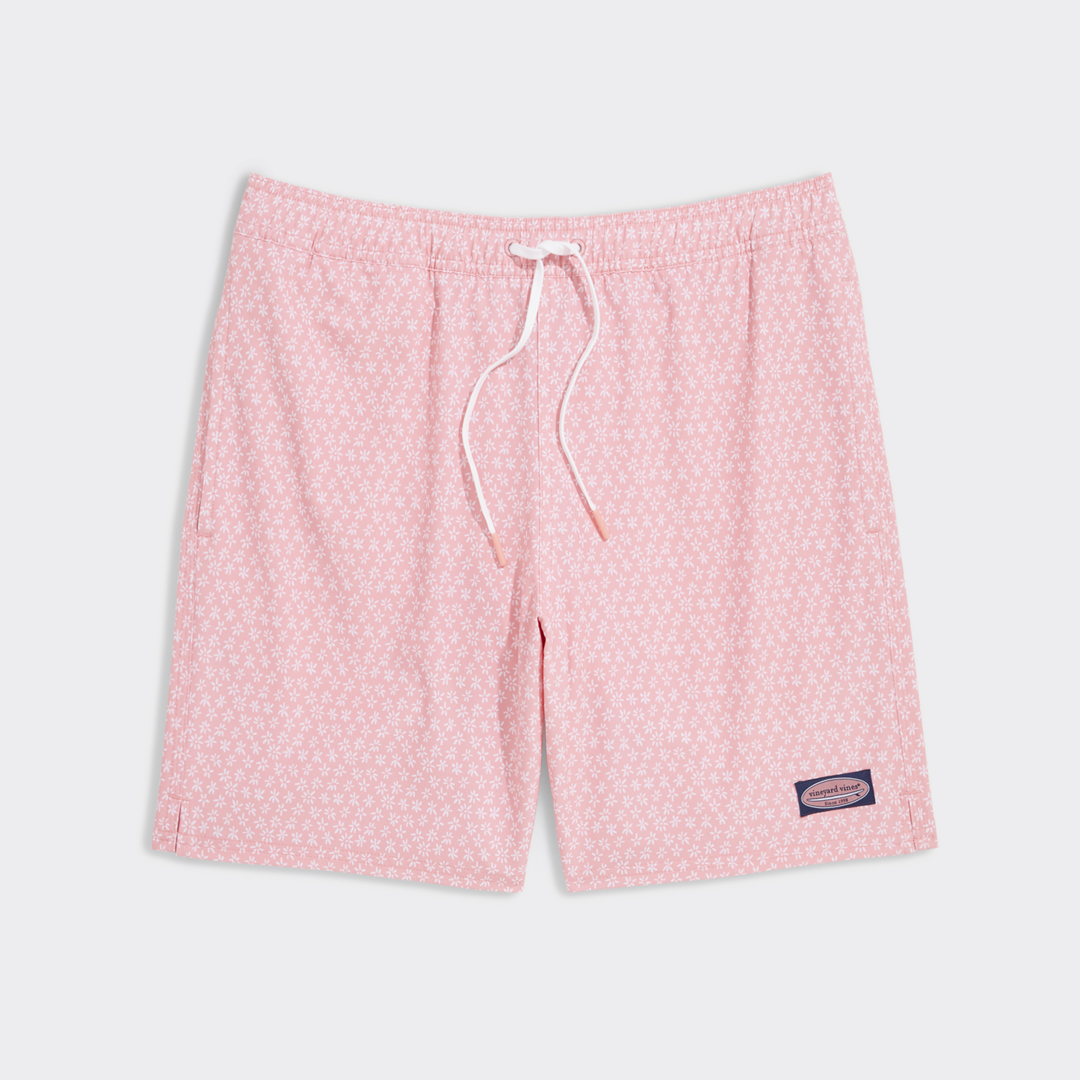 Calzoneta 7 Inch Printed Chappy Swim Trunks Floral Micro Pink
