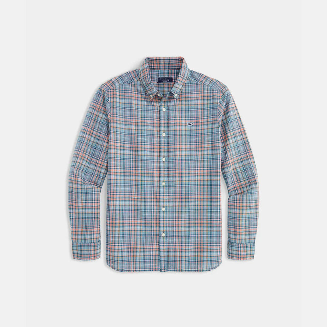 Camisa M/L Vineyard Vines Cotton Madras Plaid Shirt