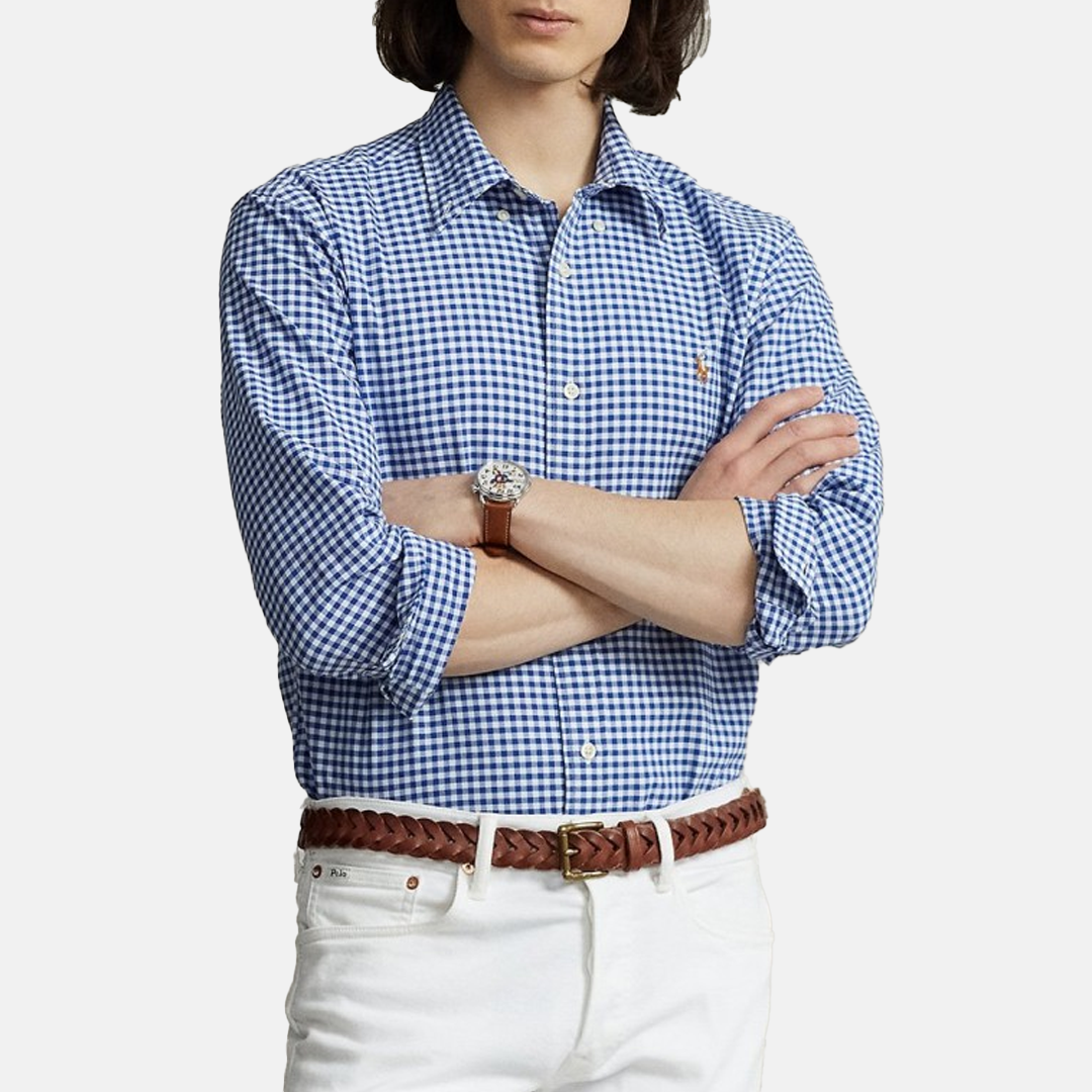 Camisa M/L - Polo Cubdppcs-Long Sleeve- Blue/White Gingham
