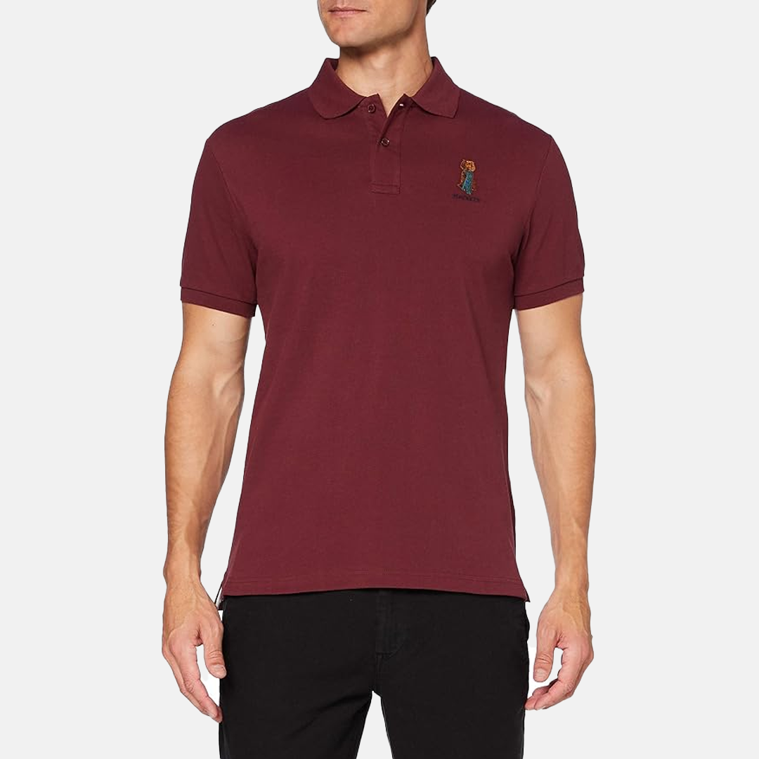 Camiseta Hackett - London Harry SS Polo Rojo Vino