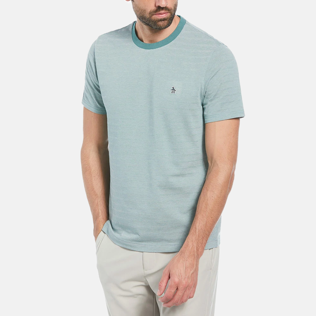 Camiseta de algodón Penguin rib tip Verde