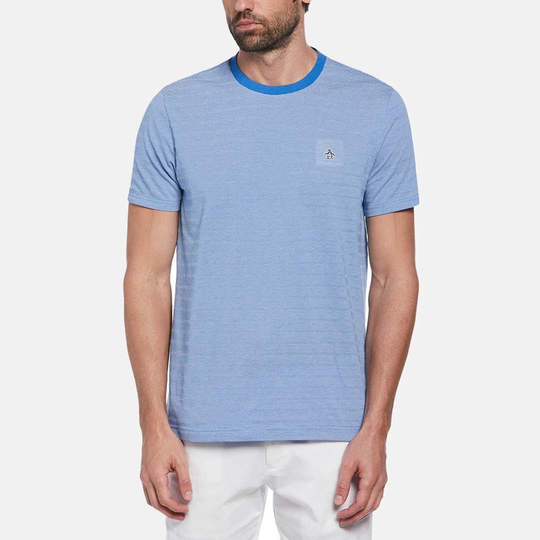 Camiseta Penguin Moda Estampada Algodon Celeste