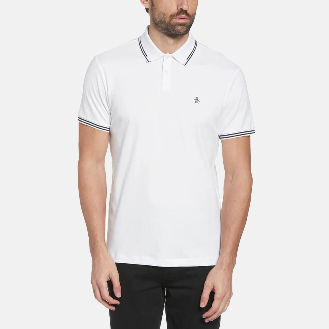 Polo InterLock Penguin Manga Corta Blanca Botón