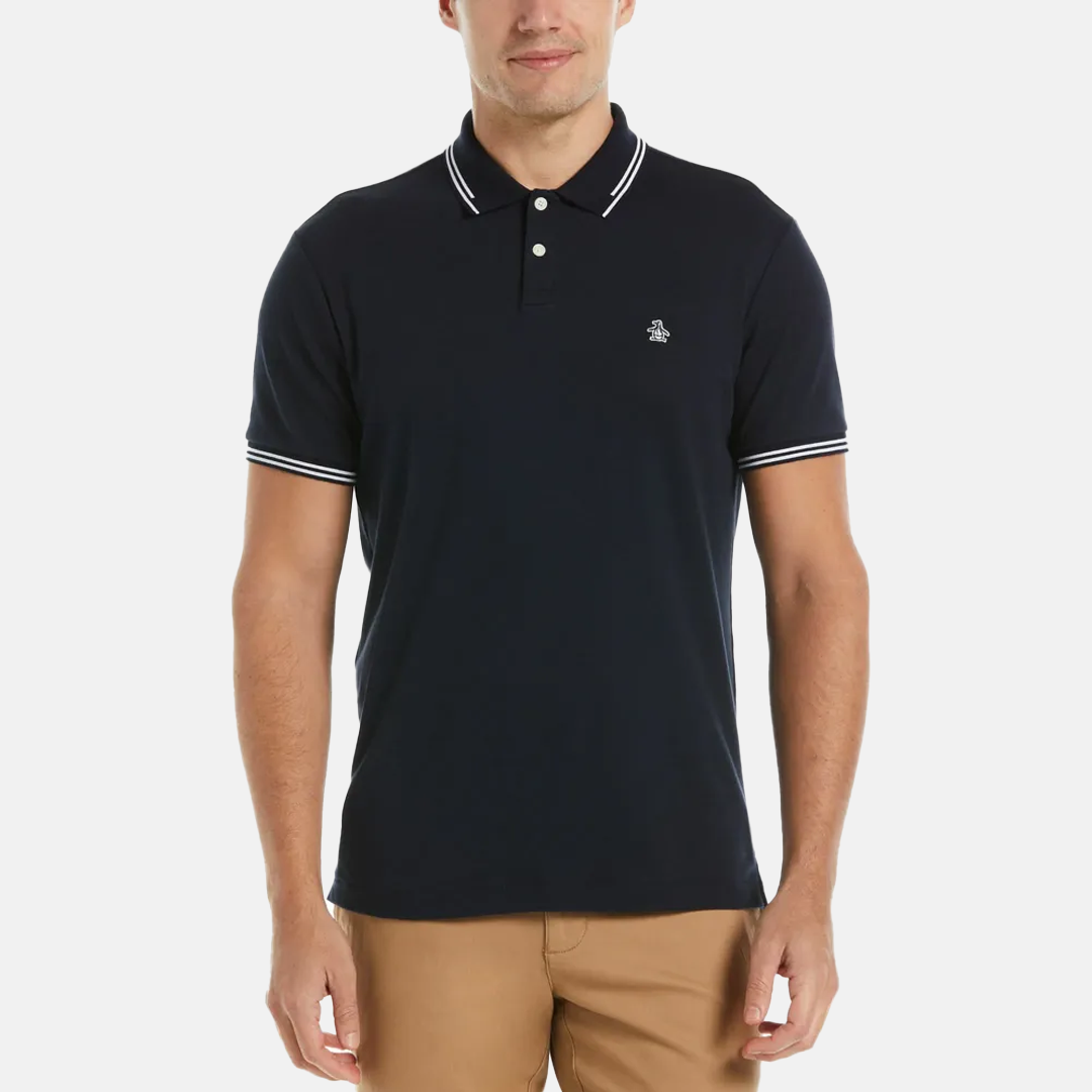 Polo InterLock Penguin Manga Corta Azul Oscuro Botón