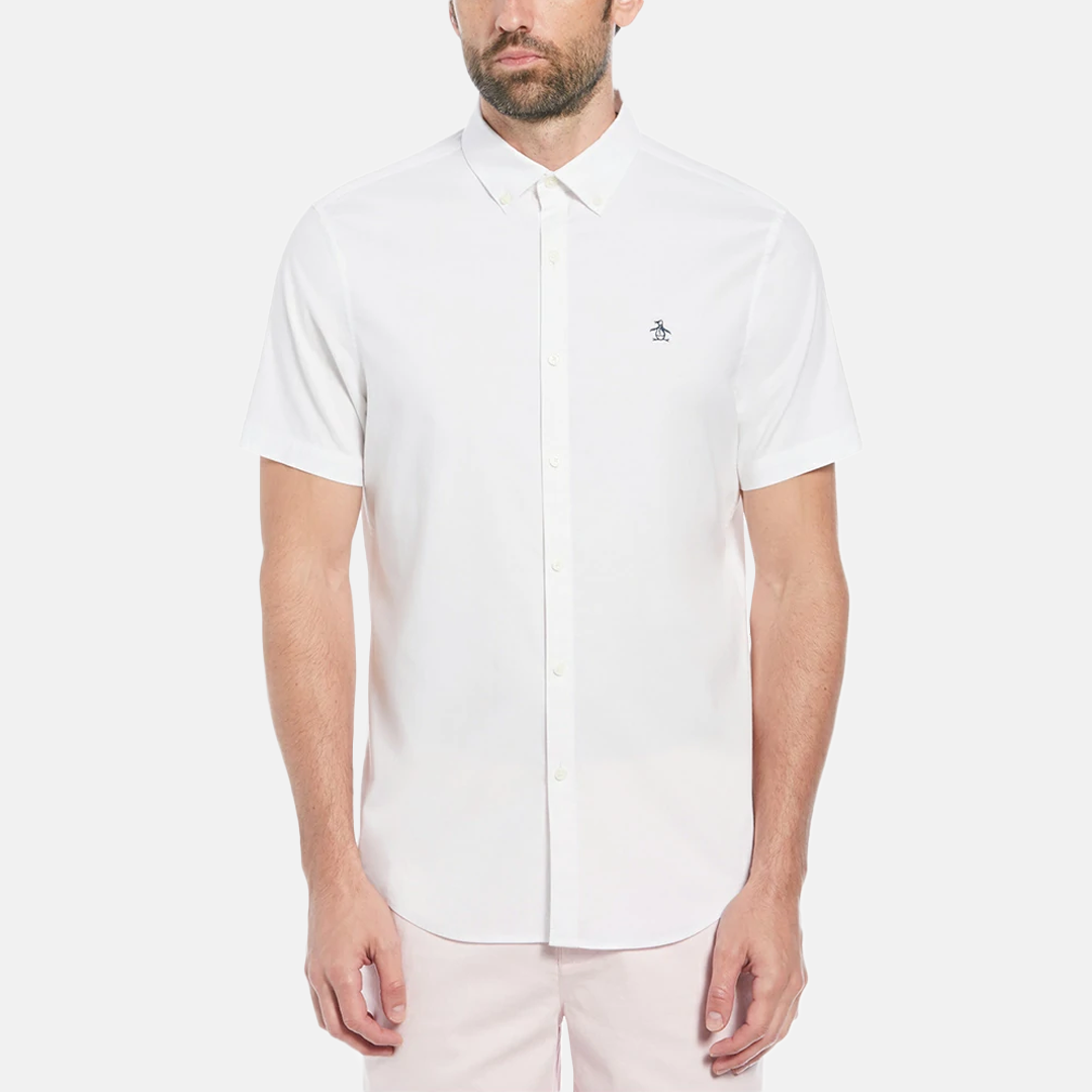 Camisa Penguin Basica Lisa Oxford Ecovero™ Manga Corta Blanco