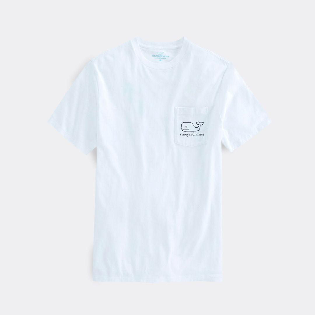 Camiseta - Vineyard Vintage Whale Short-Sleeve Pocket Tee White