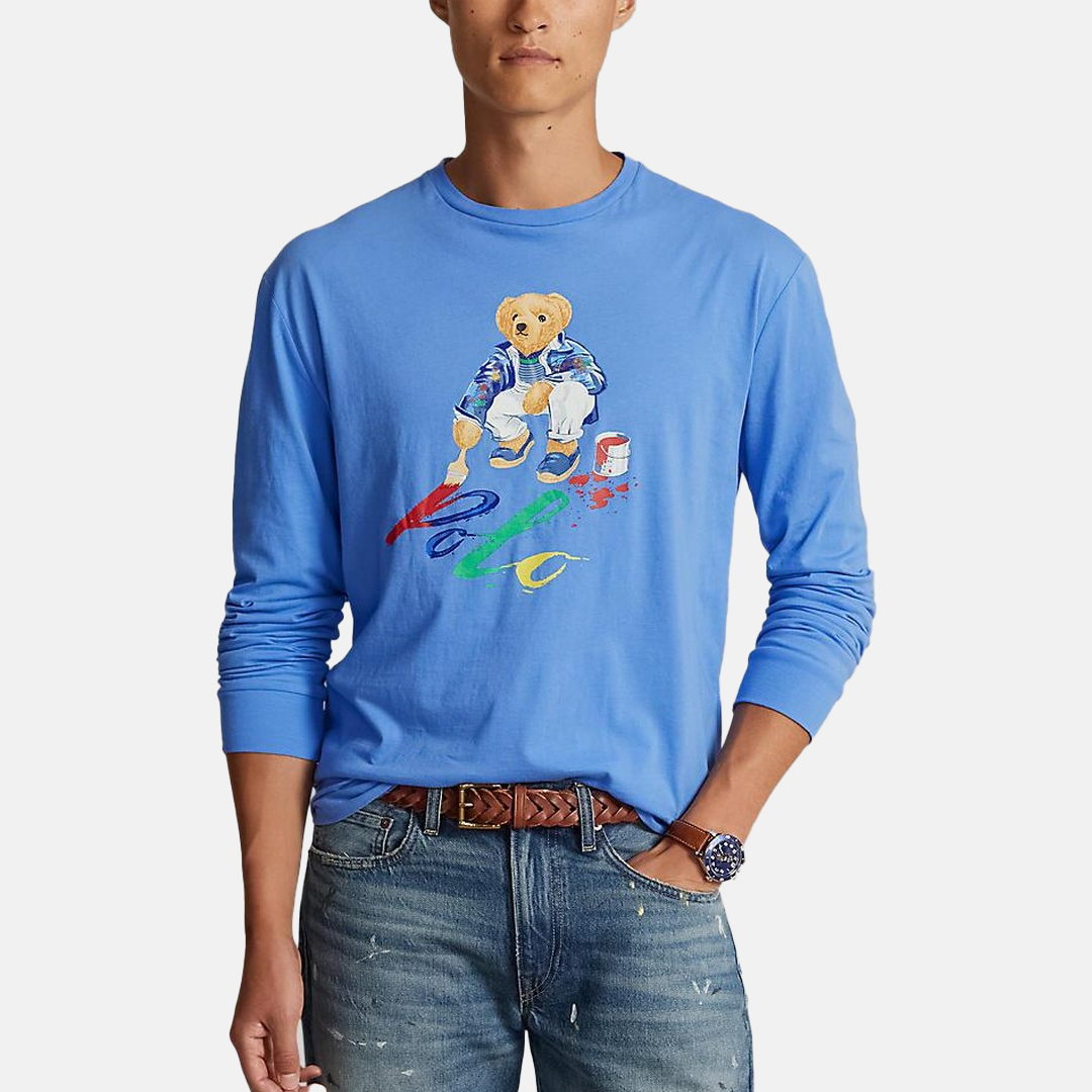 Camiseta Manga Larga ​Classic-Fit Polo Bear T-Shirt Blue