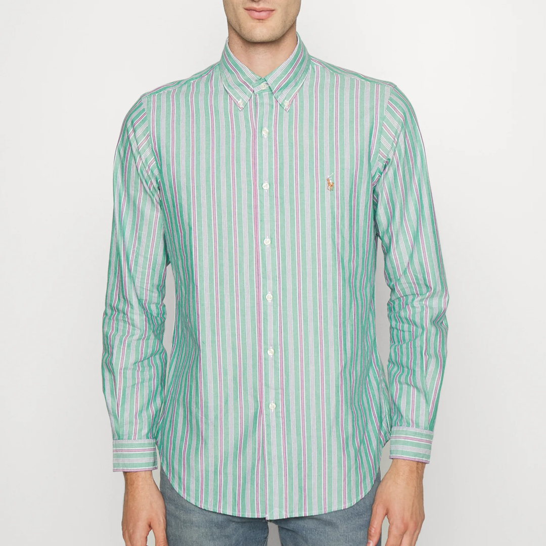 Camisa M/L - Polo Cubdppcs-Long Sleeve-Sport Shirt - Green/Pink