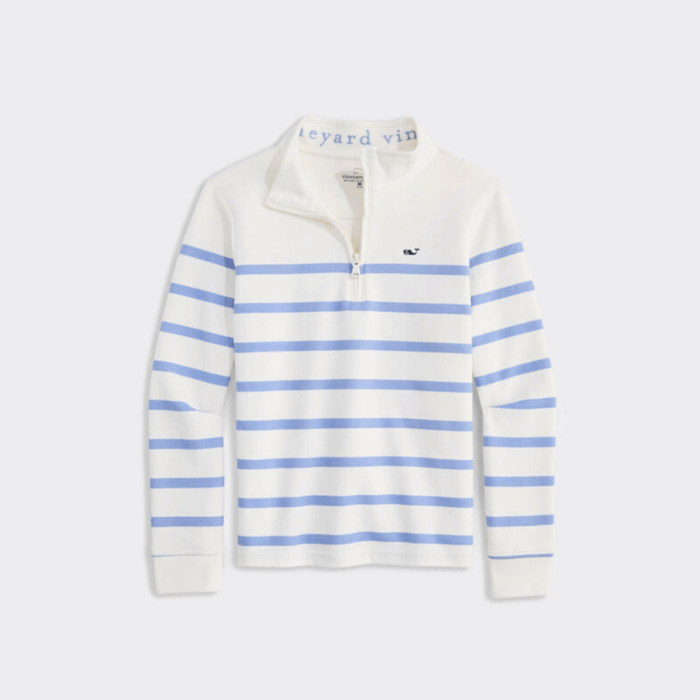 Sueter Vineyard Boys' Breton Stripe Saltwater Quarter-Zip