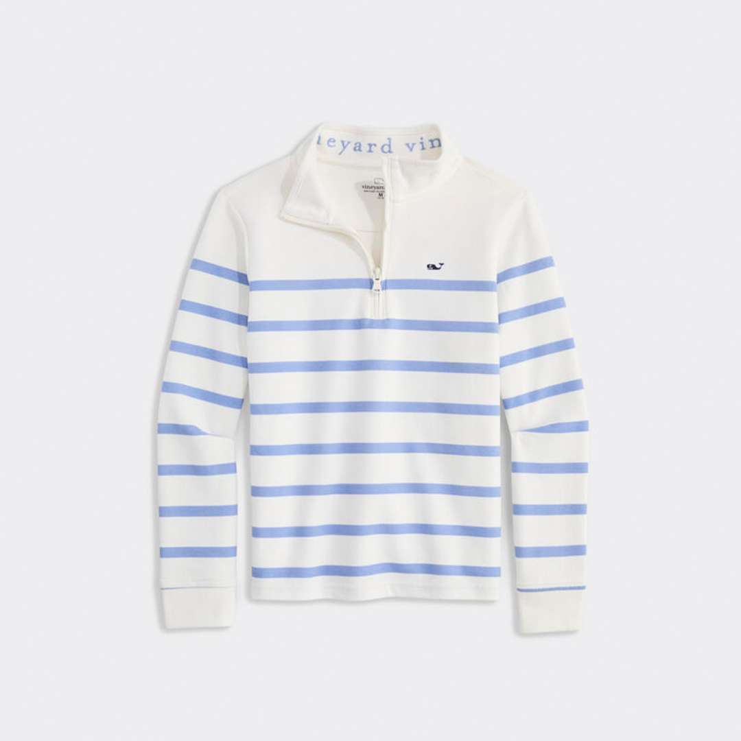 Sueter Vineyard Boys' Breton Stripe Saltwater Quarter-Zip