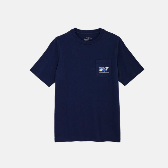 Camisa M/C Vineyard Boys' Holiday Shells Whale Pocket Tee