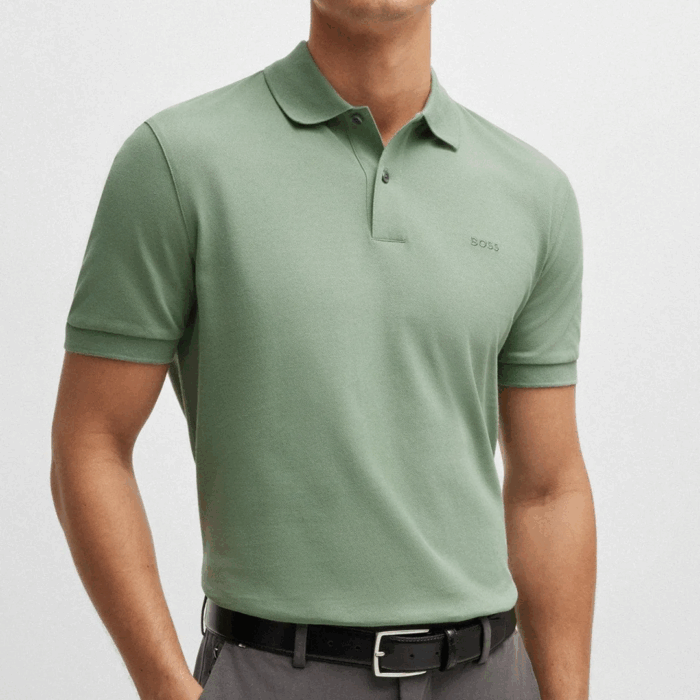 Camisa BOSS Polo Shirt Pallas De Algodón Con Logo - Open Green