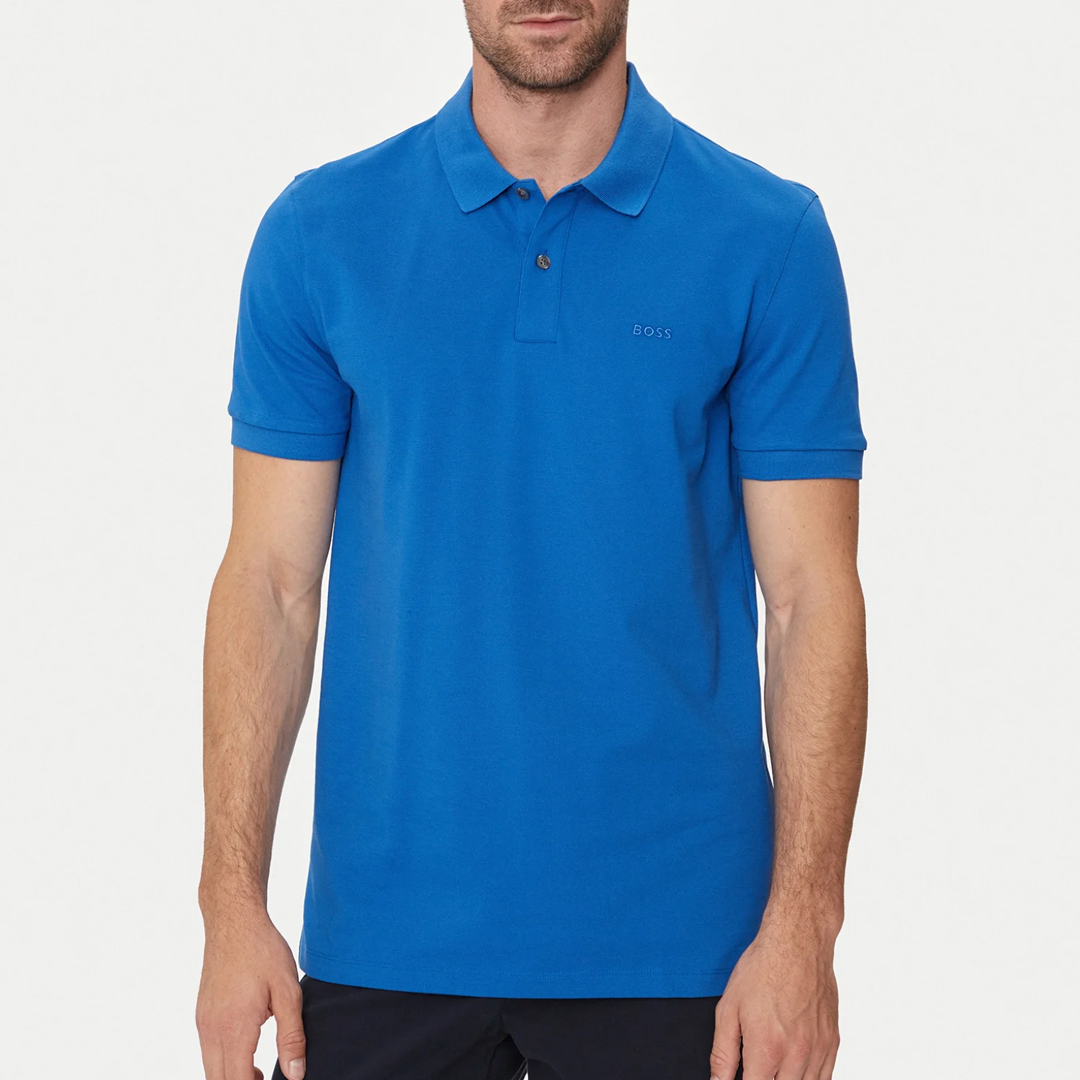Camisa BOSS Pallas Polo with embroidered logo Blue