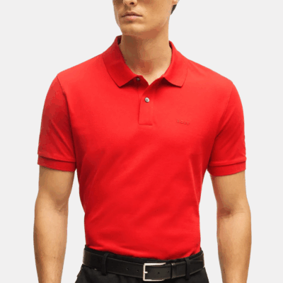Camisa BOSS Pallas Regular-fit polo shirt in cotton - Bright Red