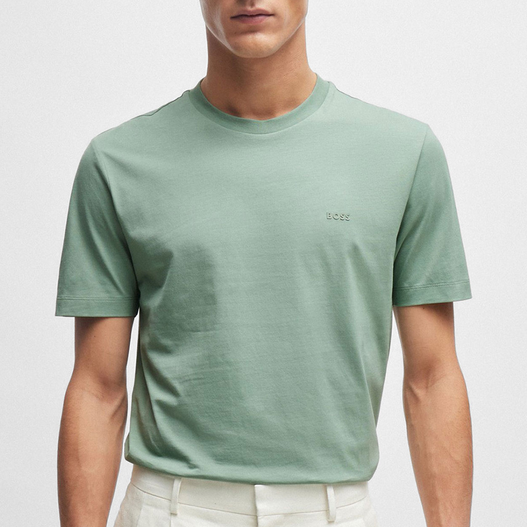 Cotton-jersey T-shirt with rubber-print logo Light Green