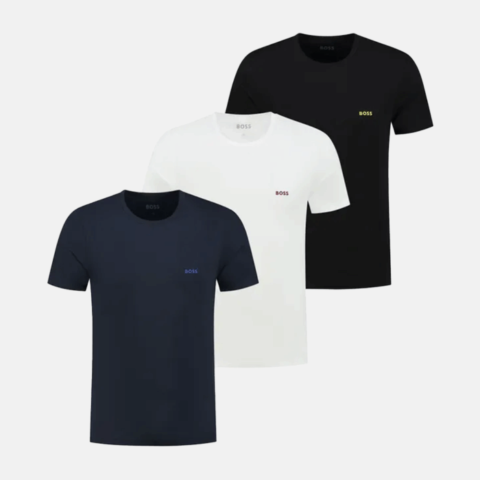 Camiseta Int C/R 3pz - BOSS Open Navy, Blanco y Negro
