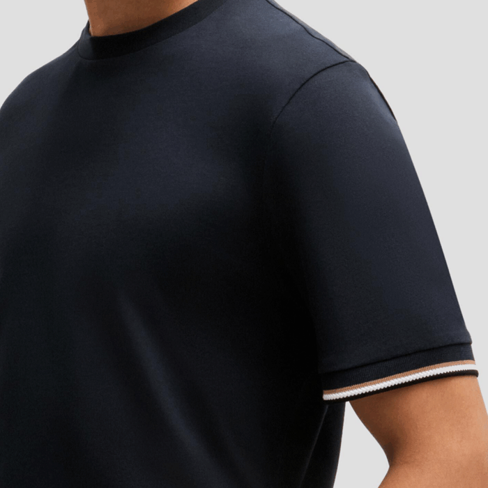 Camiseta BOSS Thompson with signature-stripe cuffs Dark Blue - Imagen 2