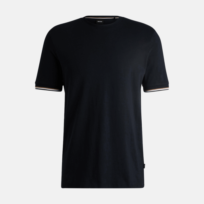 Camiseta BOSS Thompson with signature-stripe cuffs Dark Blue - Imagen 4