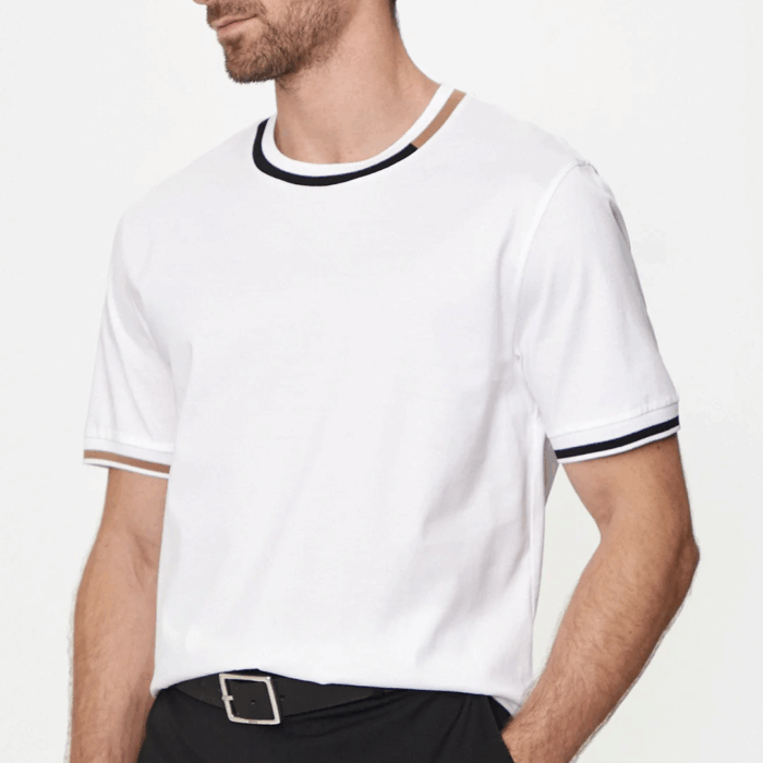 Camiseta BOSS Medium Beige Regular Fit T-Shirt White