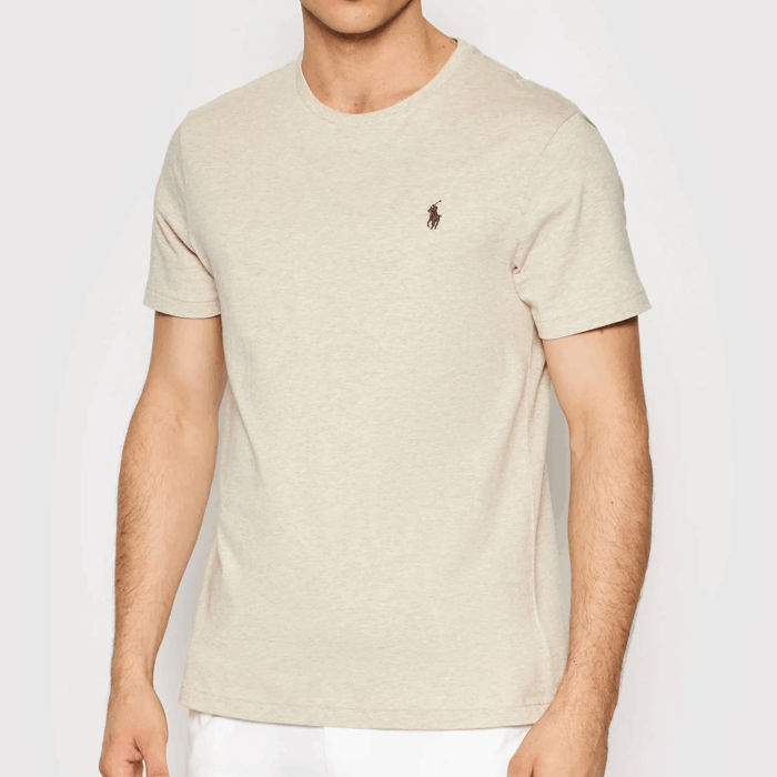 Camiseta Polo Custom Slim Fit Jersey Crewneck T-Shirt - Dune