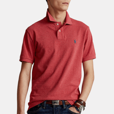 Camisa Polo Ralph Lauren Slim Fit Mesh Ruby Heather