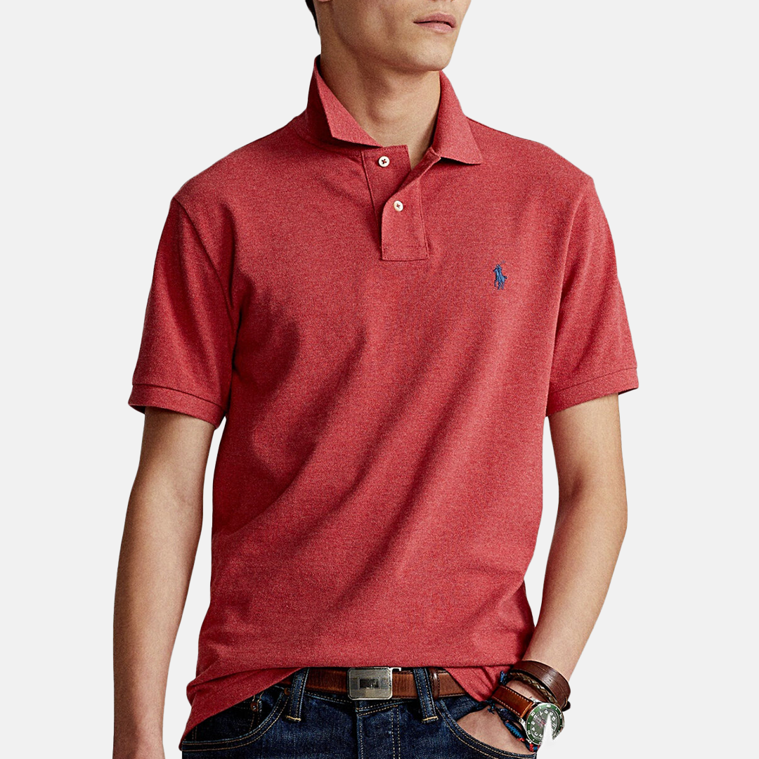 Camisa Polo Ralph Lauren Slim Fit Mesh Ruby Heather