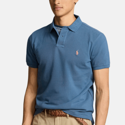 Camisa Polo Ralph Lauren Slim Fit Mesh Clancy Blue
