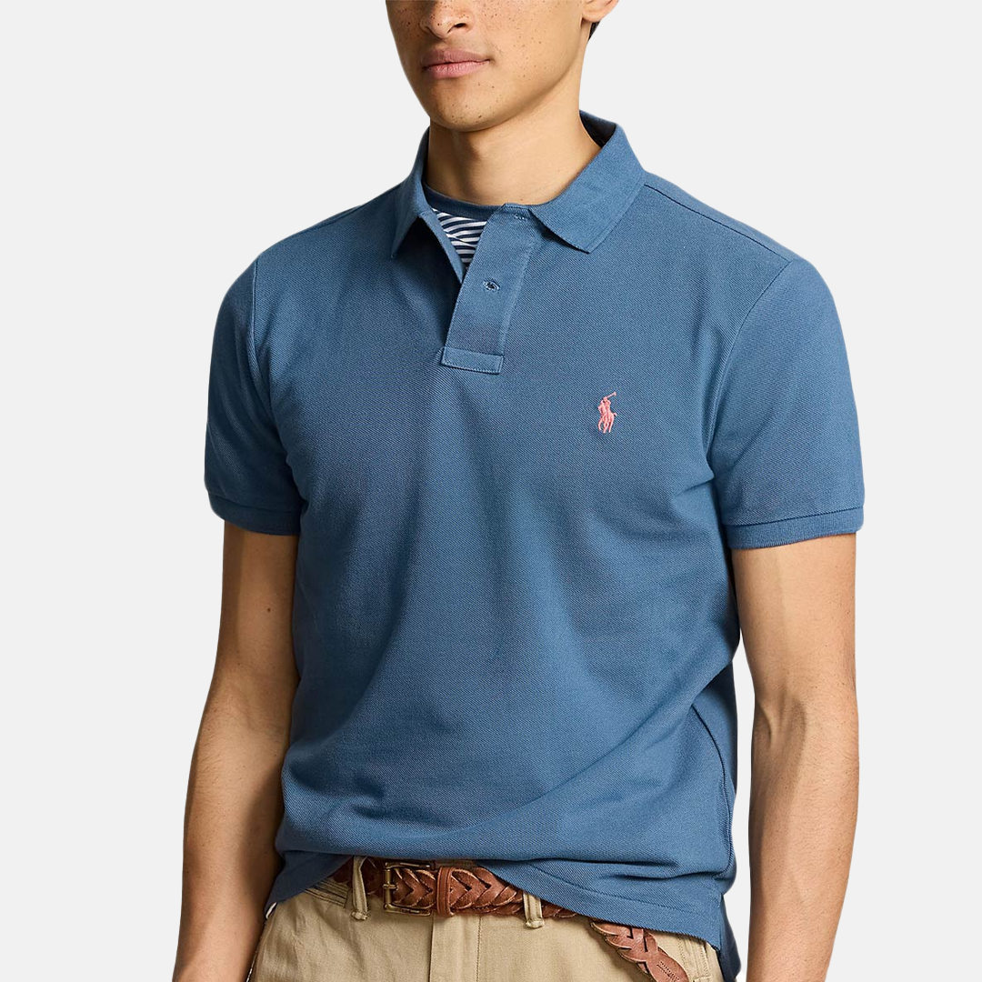 Camisa Polo Ralph Lauren Slim Fit Mesh Clancy Blue