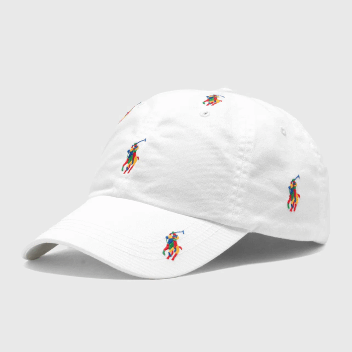 Gorra Polo cap with all over pony logo in White