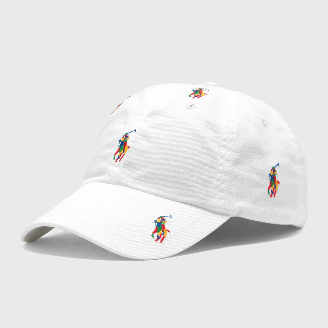 Gorra Polo cap with all over pony logo in White
