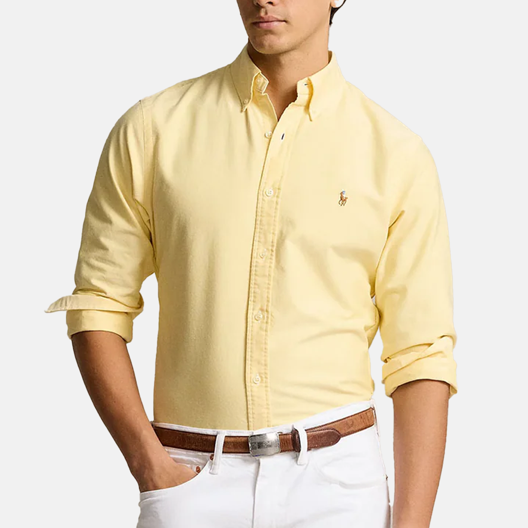 Camisa M/L Custom Fit Oxford Shirt - Yellow Oxford