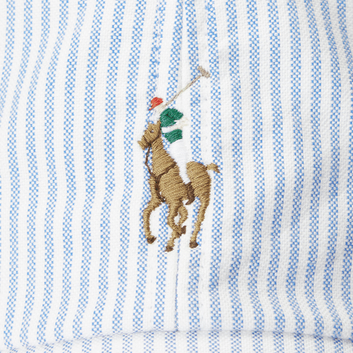 Gorra a rayas azul Oxford con logo de caballo de Polo Ralph Lauren - Imagen 2