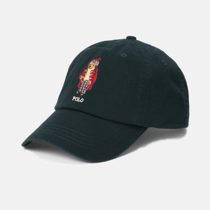 Gorra de béisbol con bordado del logotipo Polo Bear - Black