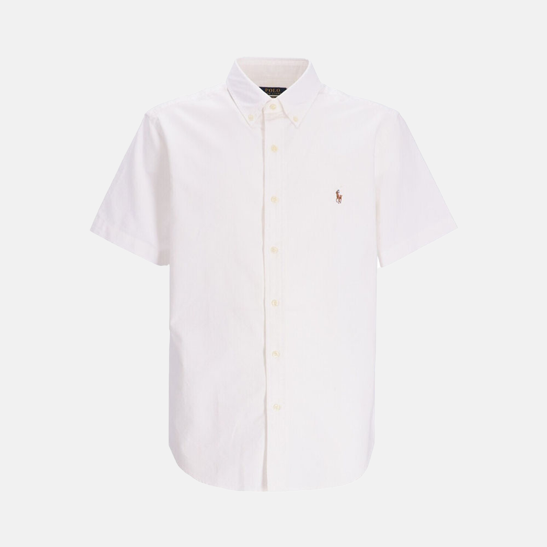 Camisa M/C Custom Fit Linen Shirt White Pony Color