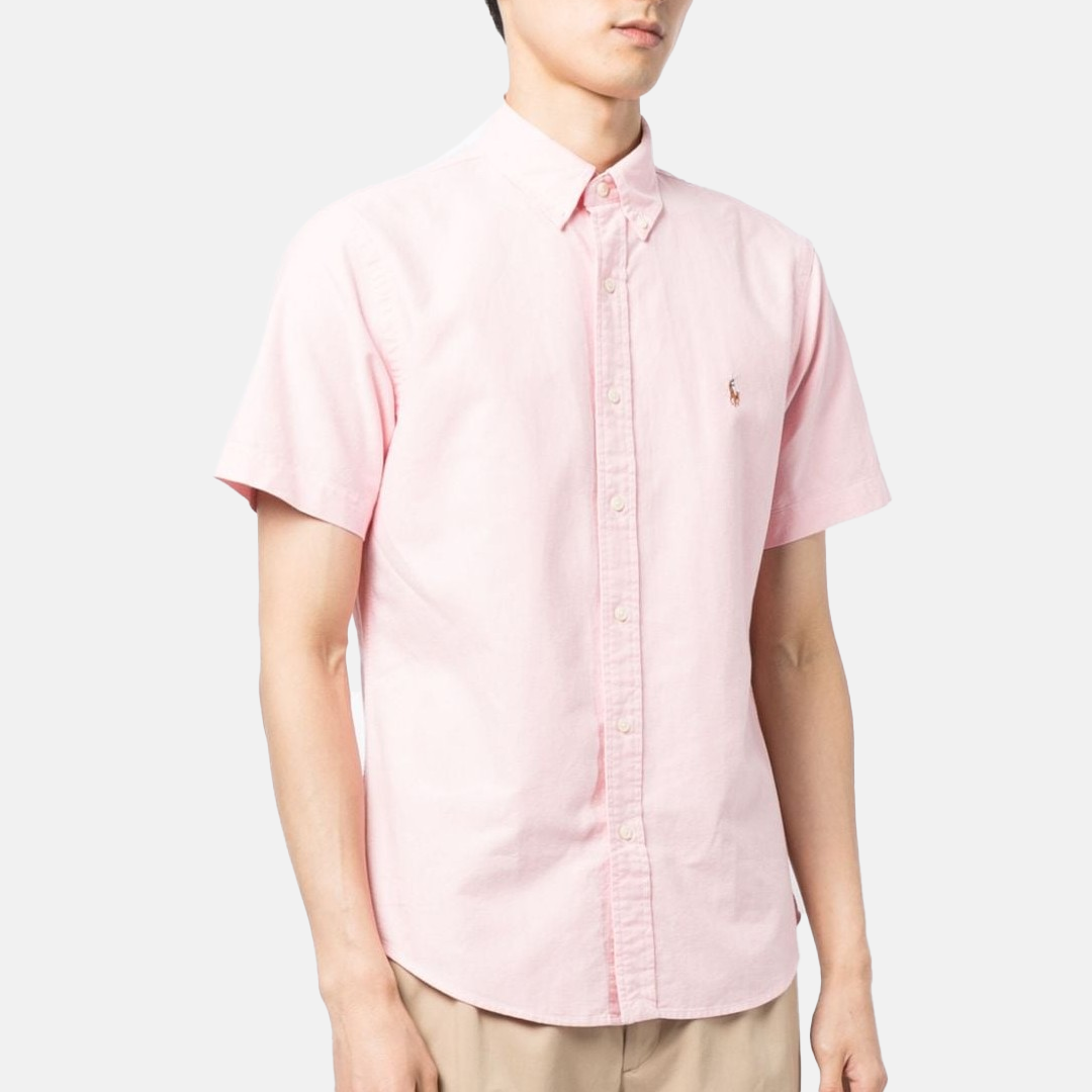 Camisa M/C Custom Fit Linen Shirt Pink