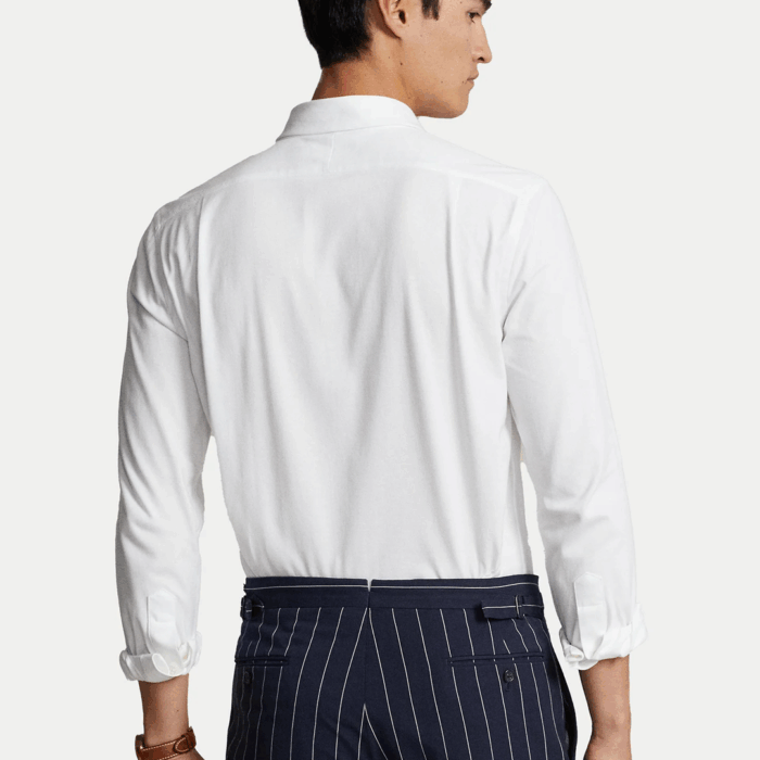 Camisa POLO M/L de Jersey con cuello abierto White - Imagen 2